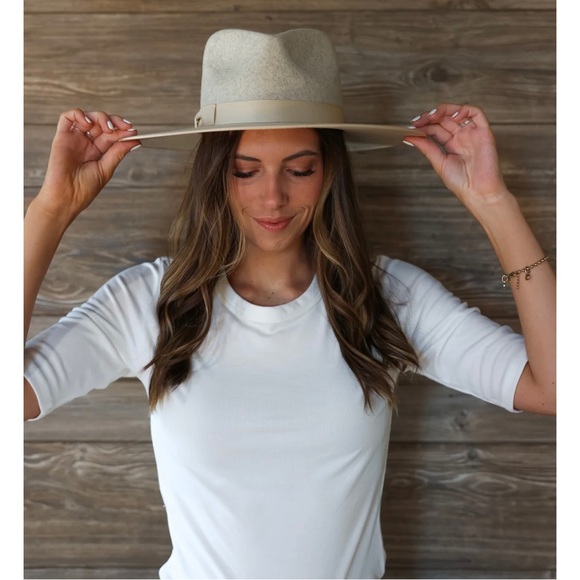 Lack of Color Carlo Rancher Grey Ivory Speckled Wool Hat size MEDIUM 57 CM - Picture 12 of 15